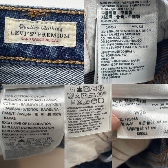 Levi’s 501 cutoff denim shorts jean high rise distressed women’s size 26/ 2 - Picture 11 of 11